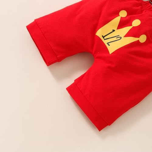 Baby Boy 12nd Birthday Romper Suspenders Bow Tie Set