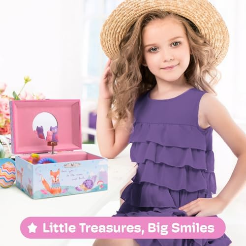 Jewelkeeper Musical Jewelry Box for Girls with Spinning Owls