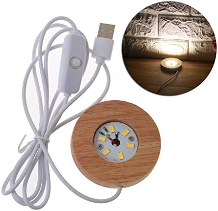 Round Display Base LED Lighted Stand for Crystal Glass Resin Art
