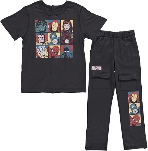 Marvel Boys Avengers Adaptive T-Shirt and Cargo Sweatpants Set