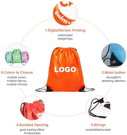 Custom Drawstring Backpacks 30 100 1000PCS with Logo Text Name