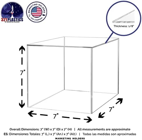 7 Inch Clear Acrylic Display Box with Open Side