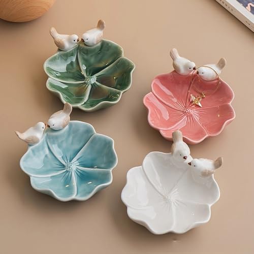 Lotus Ceramic Trinket Dish Green