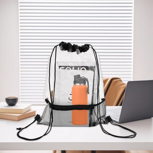 6 Pcs Clear Drawstring Bags Waterproof for Gym Concert Travel