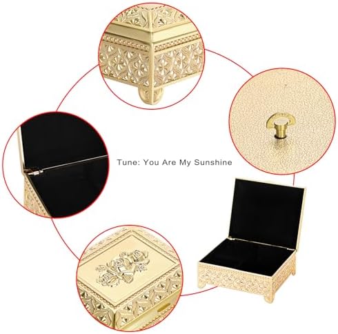 Elldoos Vintage Music Box Jewelry Storage