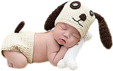 Coberllus Newborn Puppy Costume Set for Baby Photo Sessions