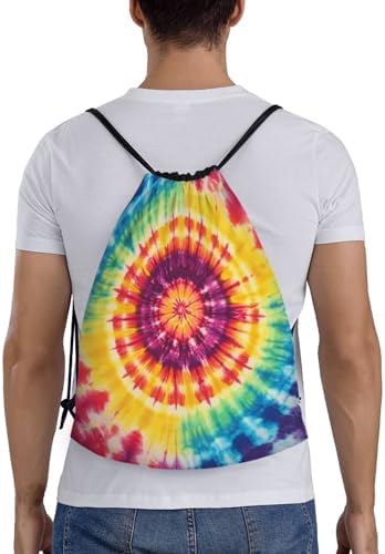 Colorful Pattern Drawstring Backpack - Sports Gym Bag for Women Men