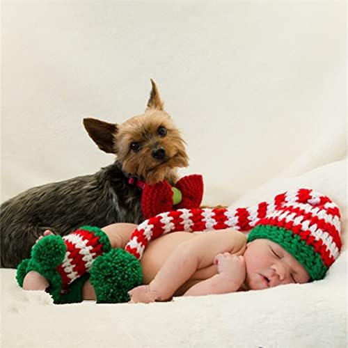 Vemonllas Newborn Baby Christmas Photo Hat Socks Boy Girl Knit