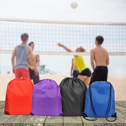 12 Piece Red Drawstring Bags for Gym and Travel