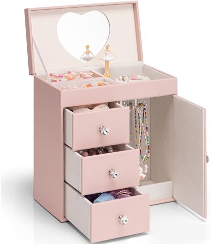Vlando Musical Jewelry Box for Girls Pink