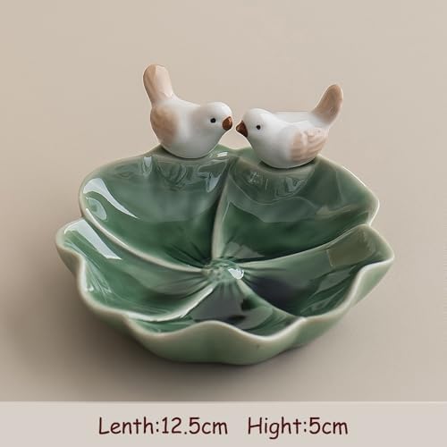 Lotus Ceramic Trinket Dish Green