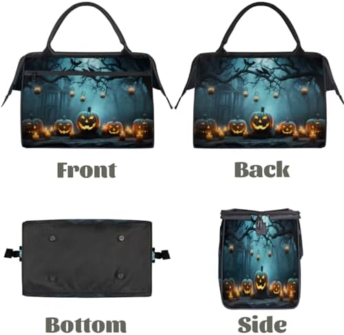 Halloween Pumpkin Bat Candle Tree Gym Bag for Women Men