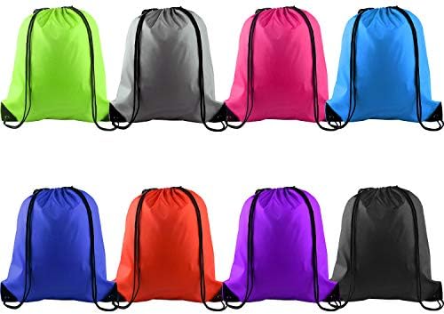 KUUQA 8Pcs Drawstring Backpacks - Gym Sport Travel Bags