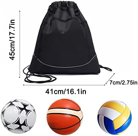 Louenth Sports Drawstring Backpack with Ball Net