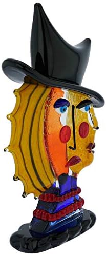 Glass Of Venice Murano Glass Picasso Head of A Woman with Black Hat