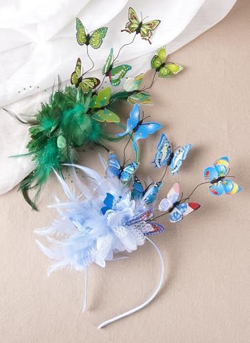 Butterfly Fascinators Hat for Women - 2025 Derby Flower Headband