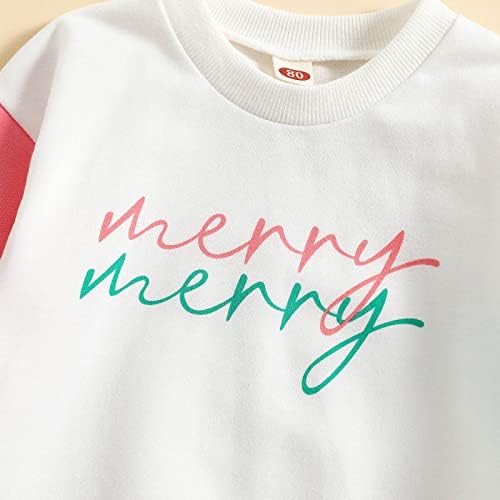6 Piece Toddler Christmas Letter Print Pullover Set