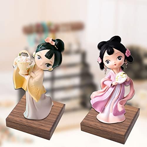 Cuyacili 2pcs Walnut Square Risers Jewelry Display Stand