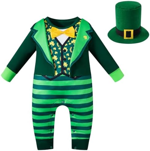Baby Boys St Patricks Day Romper Costume With Hat