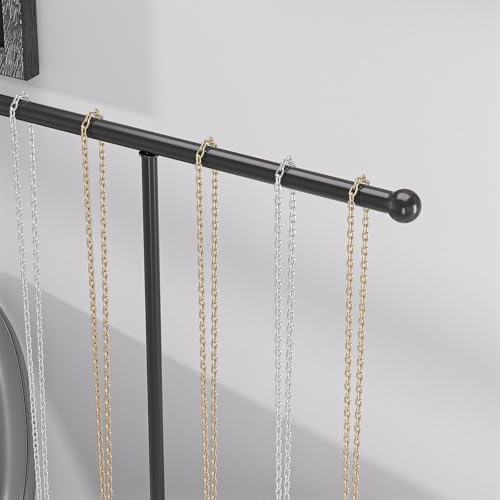 Metal T-Bar Necklace Holder Stand with Acrylic Base