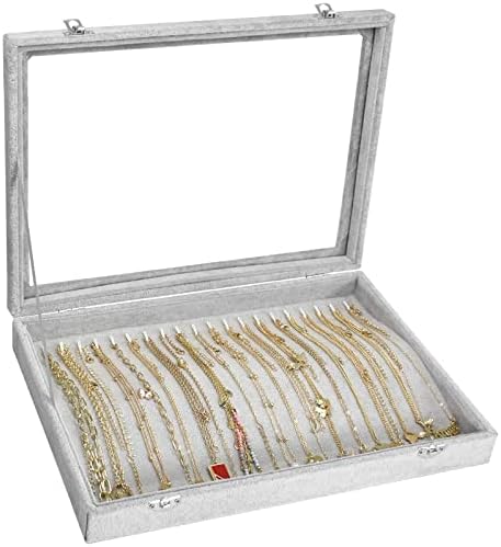 Siveit 20 Hook Grey Necklace Display Box