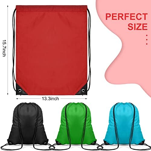 Shappy 100 Piece Drawstring Backpacks Waterproof Cinch Bags Multicolor Large Capacity