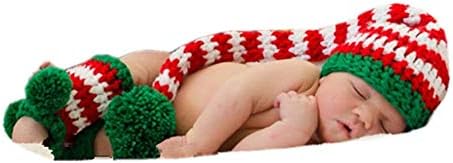 Vemonllas Newborn Baby Christmas Photo Hat Socks Boy Girl Knit