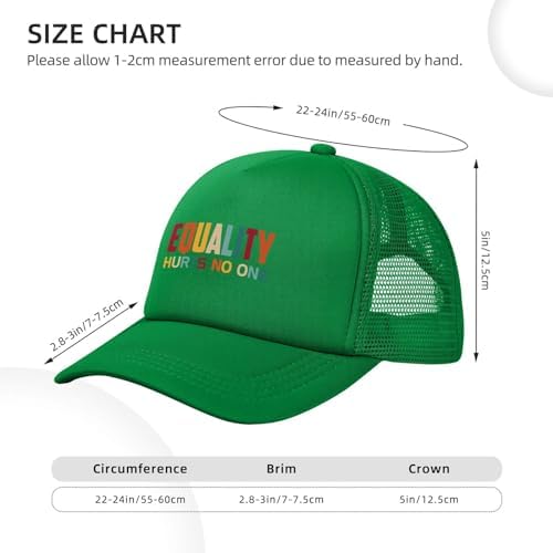 Equality Hurts No One Mesh Adjustable Baseball Cap for Men Women