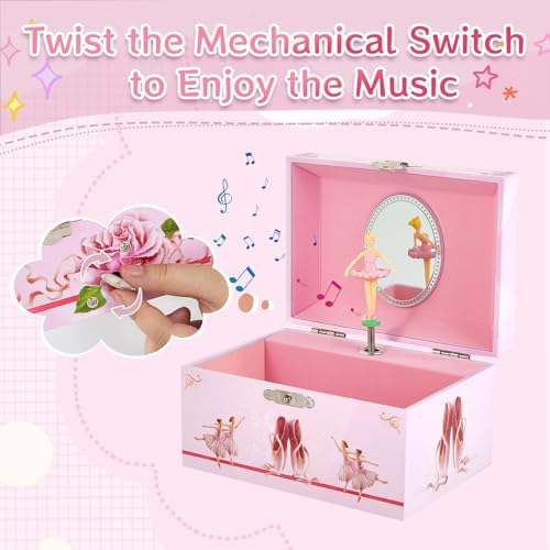 Musical Ballerina Jewelry Box with Spinning Figure for Kids