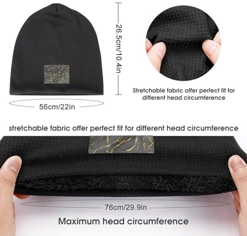 Bttllke Unisex Winter Fleece Lined Beanie Hat