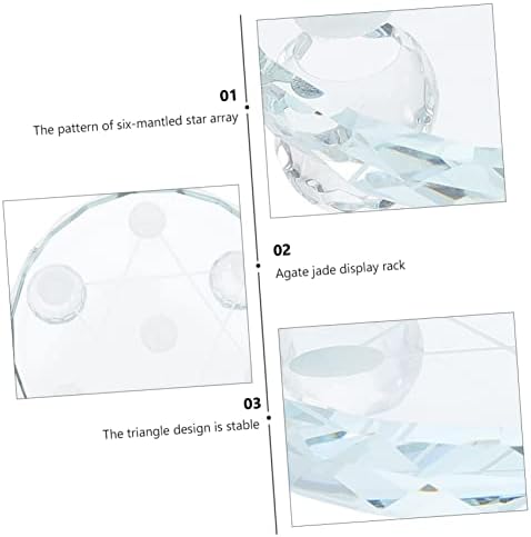 Happyyami Glass Seven-Star Crystal Display Tray for Jewelry Home Decor