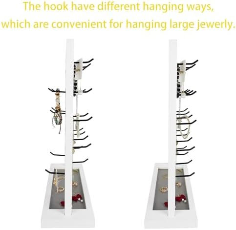 Wooden Jewelry Display Stand with 5 Tiers and 20 Hooks