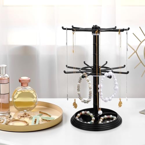 2 Tier Jewelry Stand Black Keychain Holder