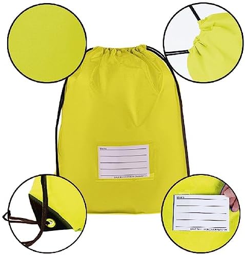 50 Pcs Yellow Drawstring Bags for Travel Gym Sport