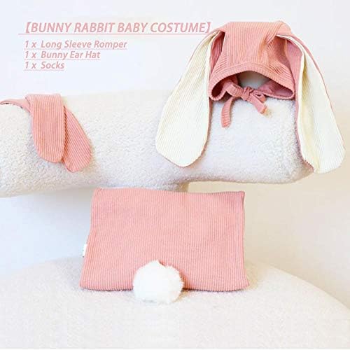 Baby Easter Bunny Outfit with 3D Ear Hat and Plush Tail