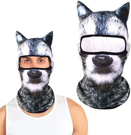 3D Cat Ski Mask Funny Animal Balaclava for Winter Hiking Riding