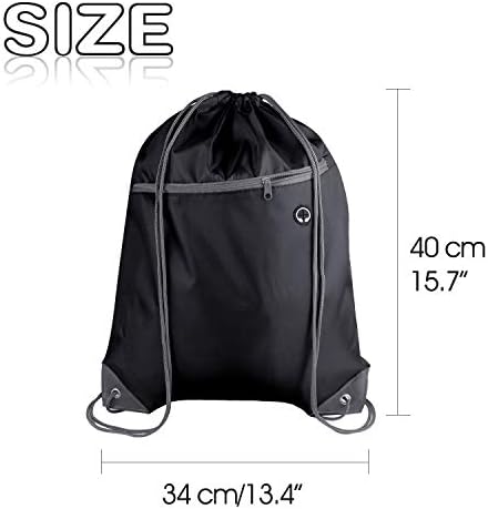 KUUQA 12Pcs Drawstring Backpack Bags with Zipper Pocket and Headphone Hole
