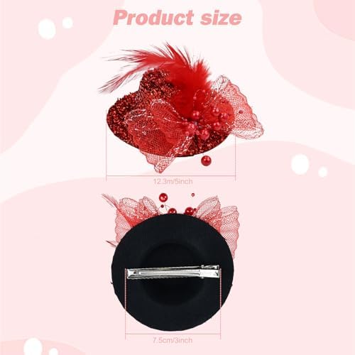 inSowni 6 Piece Feather Mini Fascinator Hats for Kids and Women