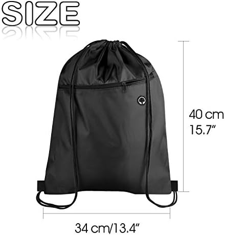KUUQA 12Pcs Drawstring Bags with Zipper Pocket and Headphone Hole Backpacks