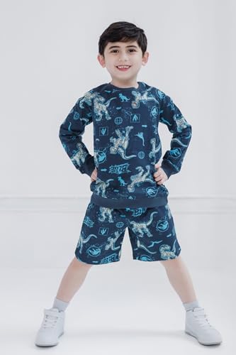 Jurassic World Blue Graphic Sweatshirt and Bike Shorts Set for Kids