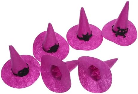 LUOZZY 6pcs Small Felt Witch Hats for Halloween DIY Decoration Costume Accessories