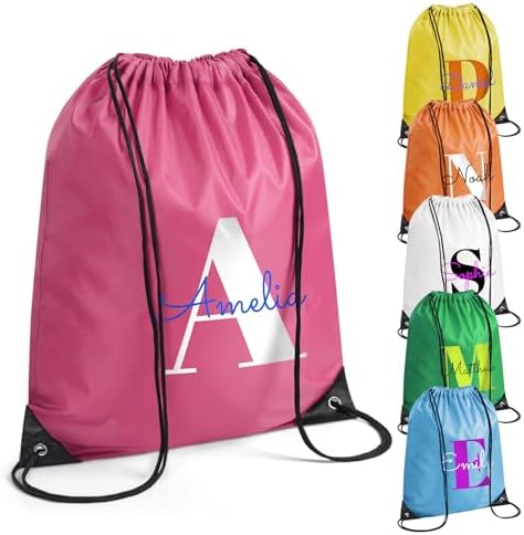 Custom Drawstring Backpacks with Initials 134x17 Inch 12 Colors