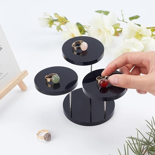 Fingerinspire 3 Tier Black Acrylic Jewelry Display Stand