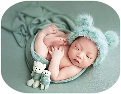 Vemonllas Newborn Photography Props Teddy Bear Hat Wrap Blanket Baby Outfit