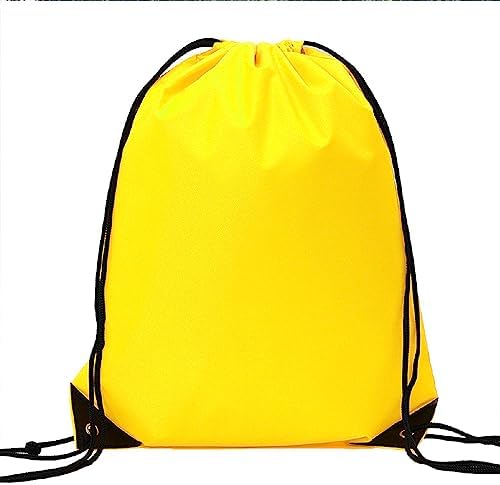 CODOBON 20 Pcs Yellow Drawstring Backpack Bulk Bags for Gym Sports