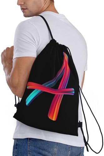 Drawstring Backpack with Initials Rainbow Letter A