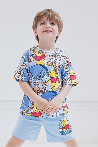 Disney Mickey Mouse Eeyore Donald Duck Pluto Winnie The Pooh Piglet Tigger Graphic T-Shirt and Shorts Set for Kids