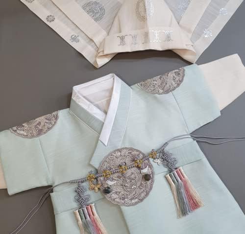 Korean Mint Boy Hanbok 100 Days to 10 Yr Old Traditional Dress