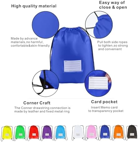 Drawstring Backpack Bulk 30 Packs Gym Travel Sports Bag with Memo Card