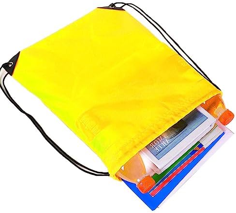 CODOBON 20 Pcs Yellow Drawstring Backpack Bulk Bags for Gym Sports